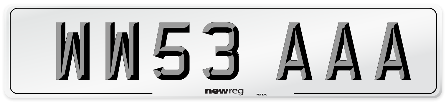 WW53 AAA Number Plate from New Reg